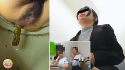 給湯室横トイレ 便秘女おなら丸聞こえ大便